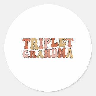 Triplet oma van drieling Groovy Triplet Grandmo Ronde Sticker