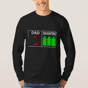 Triplet vader van drie dochters grappige Vaderdag T-shirt