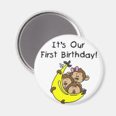 Triplets 1st - twee jongens, een meisje magneet (Voorkant / Achterkant)