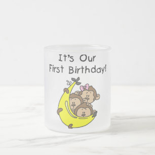 Triplets 1st - twee jongens, een meisje matglas koffiemok