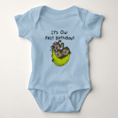 Triplets 1st - Twee meisjes Een Jongen Tshirts en (Voorkant)