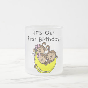 Triplets 1st - Twee meisjes Een Jongen Tshirts en Matglas Koffiemok