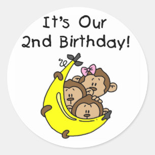 Triplets 2e - Twee Jongens / Een Meisje Tshirts Ronde Sticker