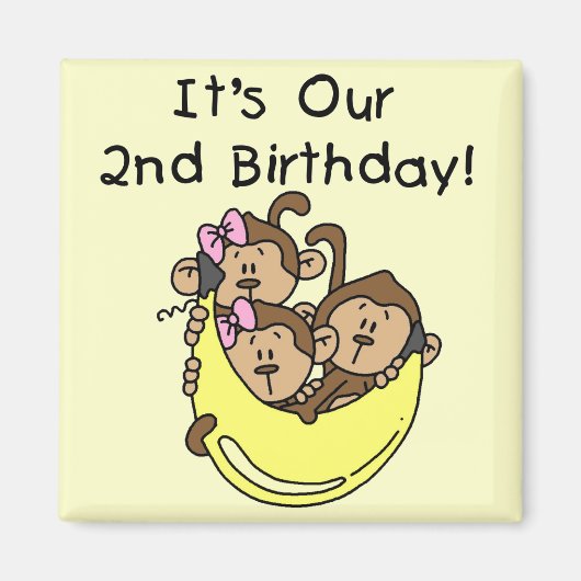 Triplets 2e - Twee Meisjes en een Jongen Magneet (Voorkant)