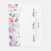 Triplets 50x60-maands Milestone Flower Blanket Fleece Deken (Voorkant)