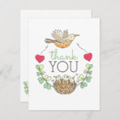 Triplets Baby shower Bird Bedankkaart (Voorkant / Achterkant)