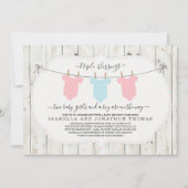 Triplets Baby shower Invitation - 2 filles et 1 ga (Devant)
