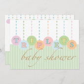 TRIPLETS-Baby shower Kaart (Voorkant / Achterkant)