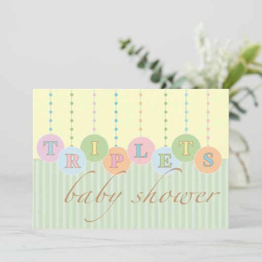 TRIPLETS-Baby shower Kaart (Staand voorkant)