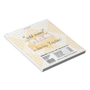 Triplets Baby shower Snoep Bar wrapper Party Favor Notitieblok