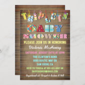 Triplets Bébé Douche Invitations (Devant / Derrière)