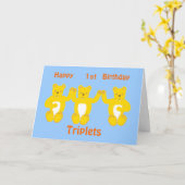 Triplets Carte d'anniversaire, ajouter année/noms (Fleur jaune)
