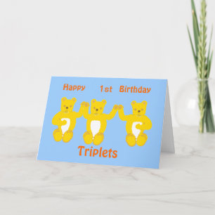 Triplets Carte d'anniversaire, ajouter année/noms