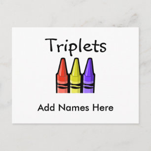 Triplets (Crayons) Briefkaart