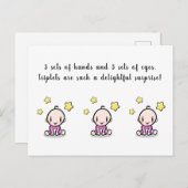 triplets de cartes de félicitations, triplets de n (Devant / Derrière)