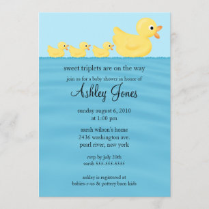 Triplets Duck Baby shower Kaart