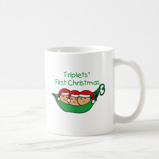 Triplets Eerste Kerstmis - Pod (geen datum) Koffiemok (Rechts)