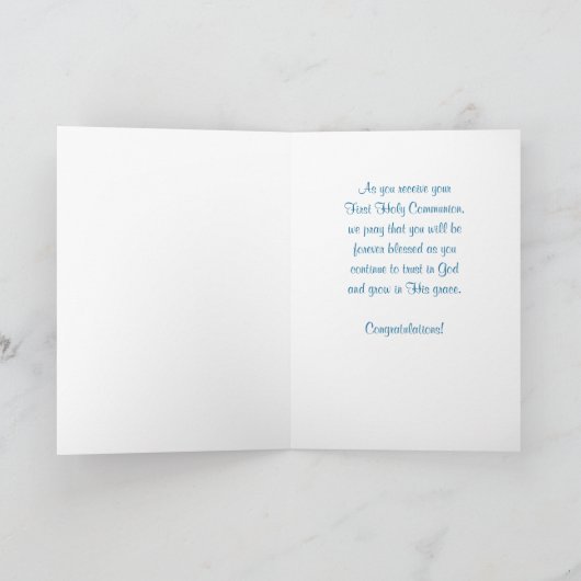 Triplets First Community Cross and Rays on Blue Kaart (Binnen)