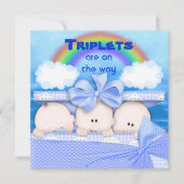 Triplets GARY Baby shower Invitation (Devant)