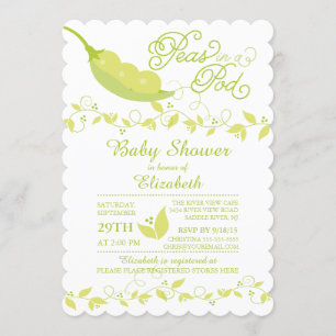 Triplets Kleine Erwten Baby shower Invitation Kaart