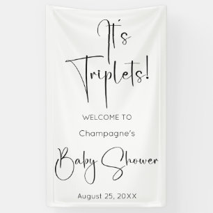 Triplets Modern Script-Baby shower Spandoek