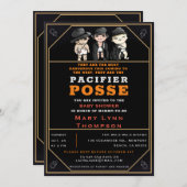 Triplets Pacifier Posse Wild West Fun Baby shower Kaart (Voorkant / Achterkant)