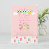 Triplets Triplets Baby shower Invitation (Debout devant)