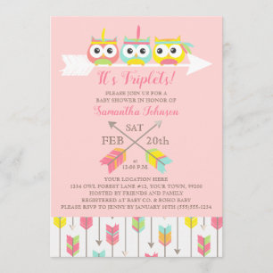 Triplets Triplets Baby shower Invitation