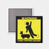 Tripping Hazard - Corgi Magnet Magneet (Voorkant / Achterkant)