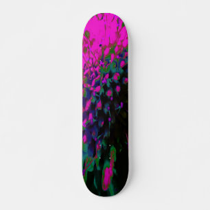 Trippy Abstract Retro Heet Roze en Zwarte Bloem Skateboard