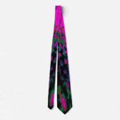 Trippy Abstract Retro Hot Pink en Black Flower Stropdas (Achterkant)