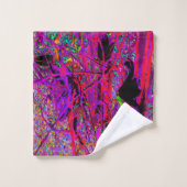 Trippy Abstrait arc-en-ciel Fleurs Lys Orientales (Gant de toilette)