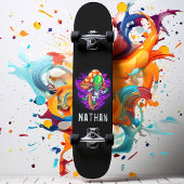 Trippy Alien Mushroom - Persoonlijke naam Skateboard