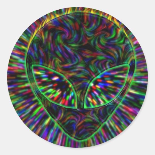 trippy alien Sticker (Voorkant)