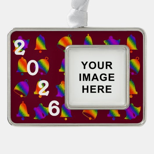 Trippy Bells Verzilverd Kader Ornament (Voorkant)