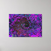 Trippy Black en Magenta Retro Liquid Swirl Canvas Afdruk (Voorkant)