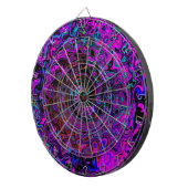 Trippy Black en Magenta Retro Liquid Swirl Dartbord (Voorkant Rechts)