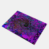 Trippy Black en Magenta Retro Liquid Swirl Deurmat (Schuin)