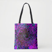 Trippy Black en Magenta Retro Liquid Swirl Draagtas (Voorkant)