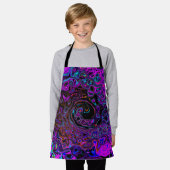 Trippy Black en Magenta Retro Liquid Swirl Schort (Gedragen)