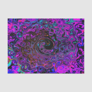 Trippy Black en Magenta Retro Liquid Swirl Tissuepapier