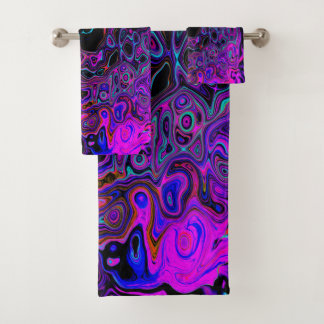 Trippy Black et Magenta Retro Liquid Swirl