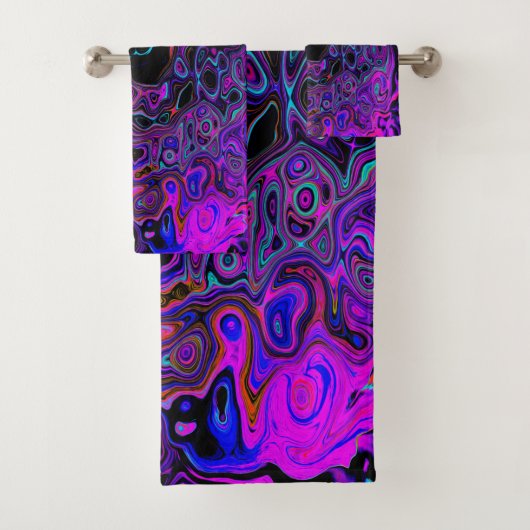 Trippy Black et Magenta Retro Liquid Swirl (En situation)