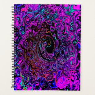 Trippy Black et Magenta Retro Liquid Swirl