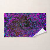 Trippy Black et Magenta Retro Liquid Swirl (Serviette à main)
