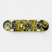 Trippy Black Gold Doodle Skateboard (Horizontaal)