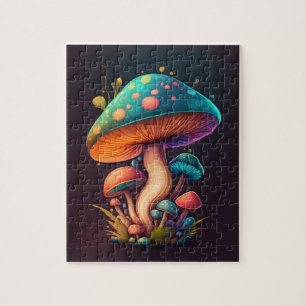 Trippy Blauw Amanita Muscaria Flexibele Fotomagnee Legpuzzel