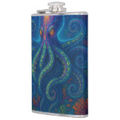Trippy Blue Octopus Heupfles (Links)