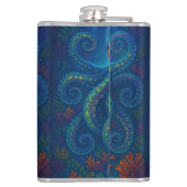 Trippy Blue Octopus Heupfles (Achterkant)