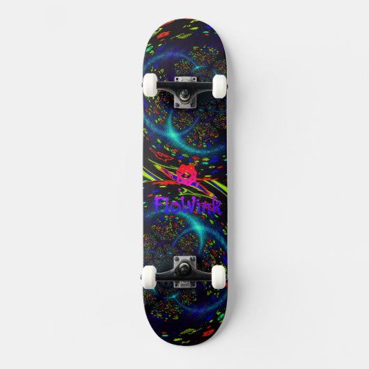 Trippy Blue Spiral Skateboard (Recto)